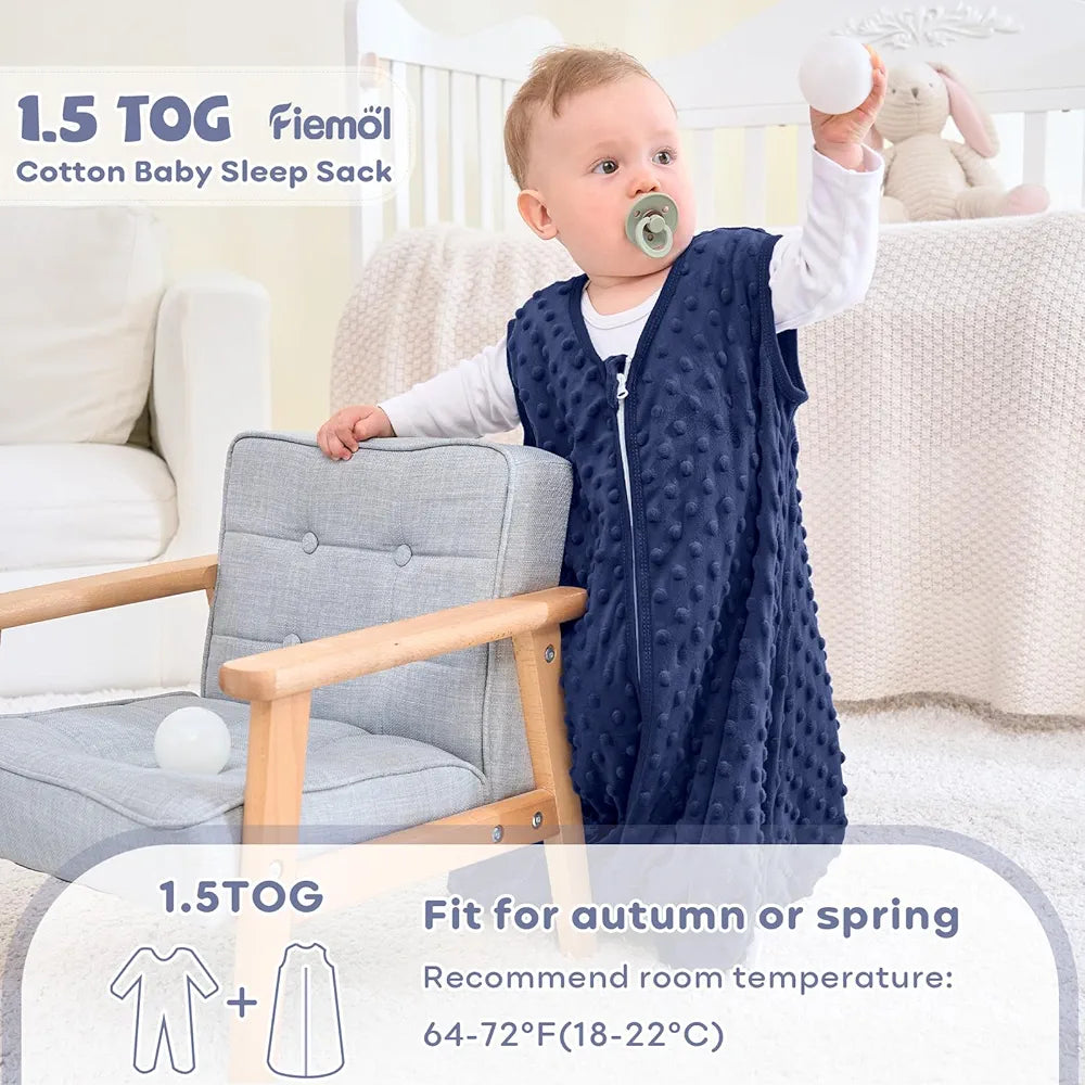 Saco de dormir de forro polar para bebé, 6-12 meses, 1.5 tog