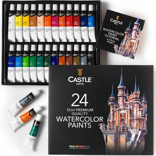 Set de 24 tubos de acuarela de 12 ml de Castle Art Supplies