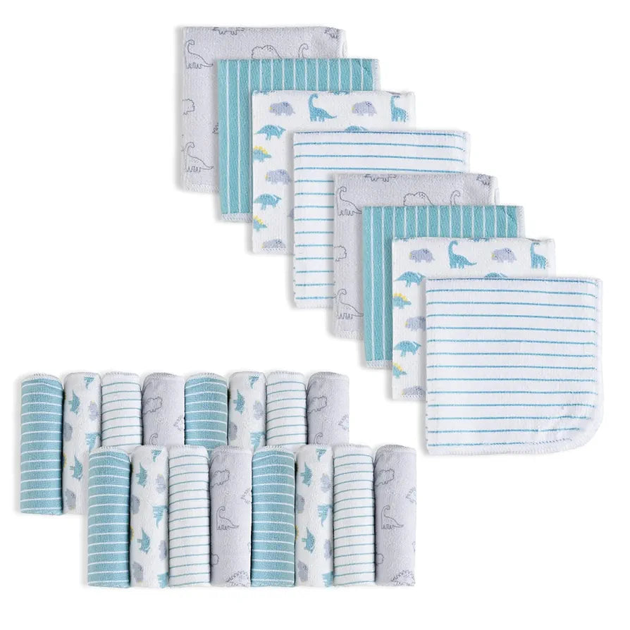 softan- Paños de baño para bebé, paquete de 24 paños, dino