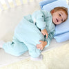 P. Health Kids- Saco de dormir para bebé 2.5 TOG (Talla 18m-36m)con patas para invierno (incluye botas de tela removibles), verde menta