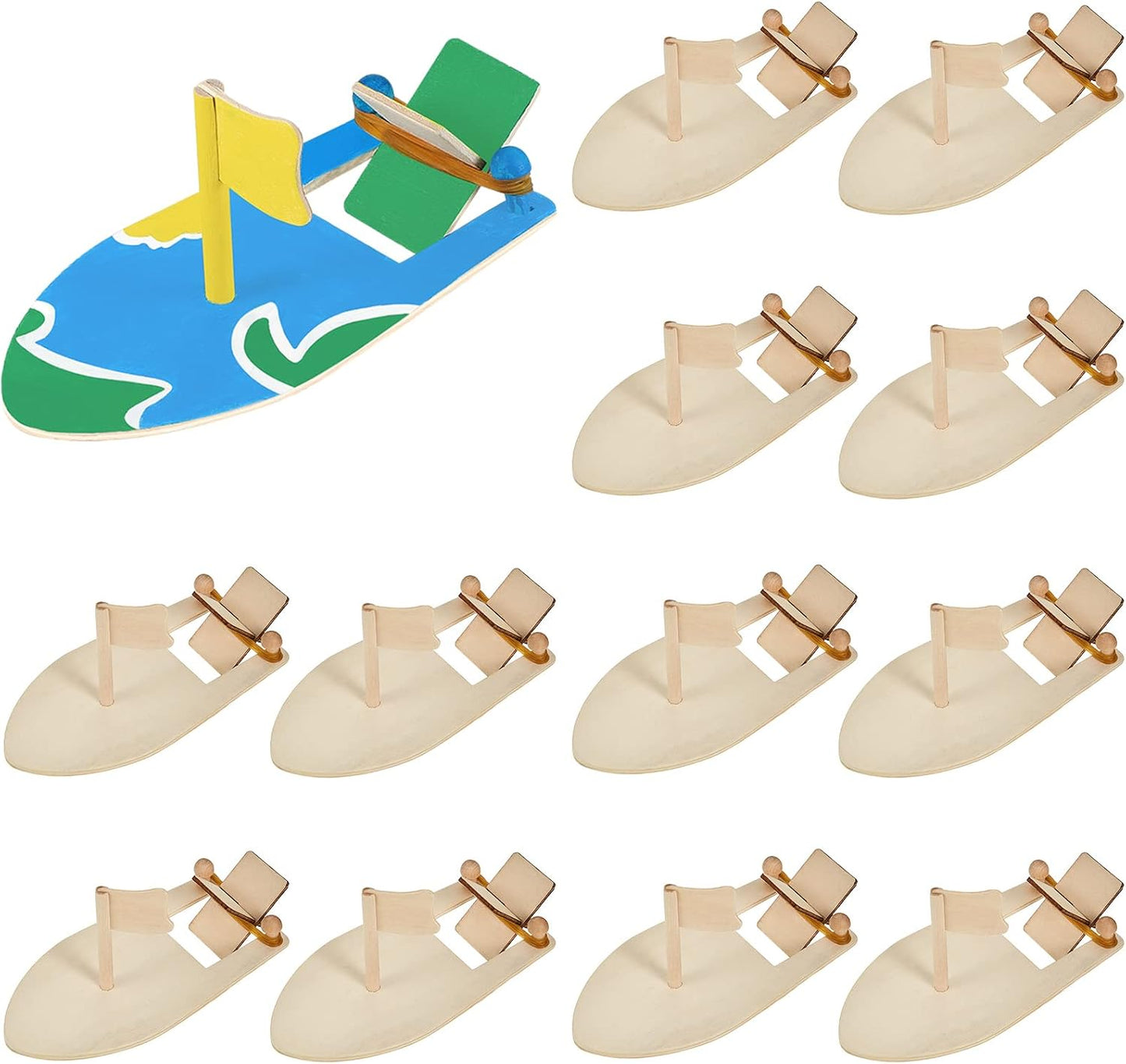 12 paquetes de veleros de madera para manualidades