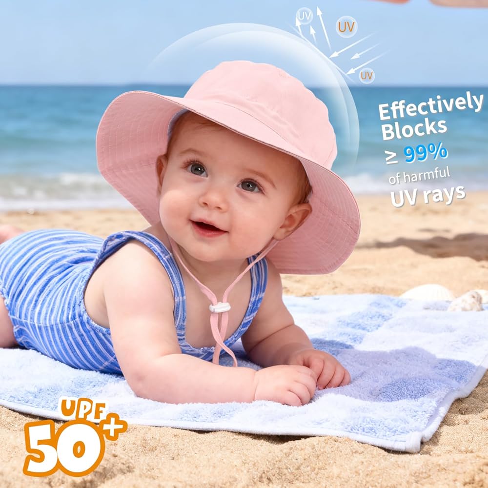 Sombrero de sol con protección solar, 0-6 meses