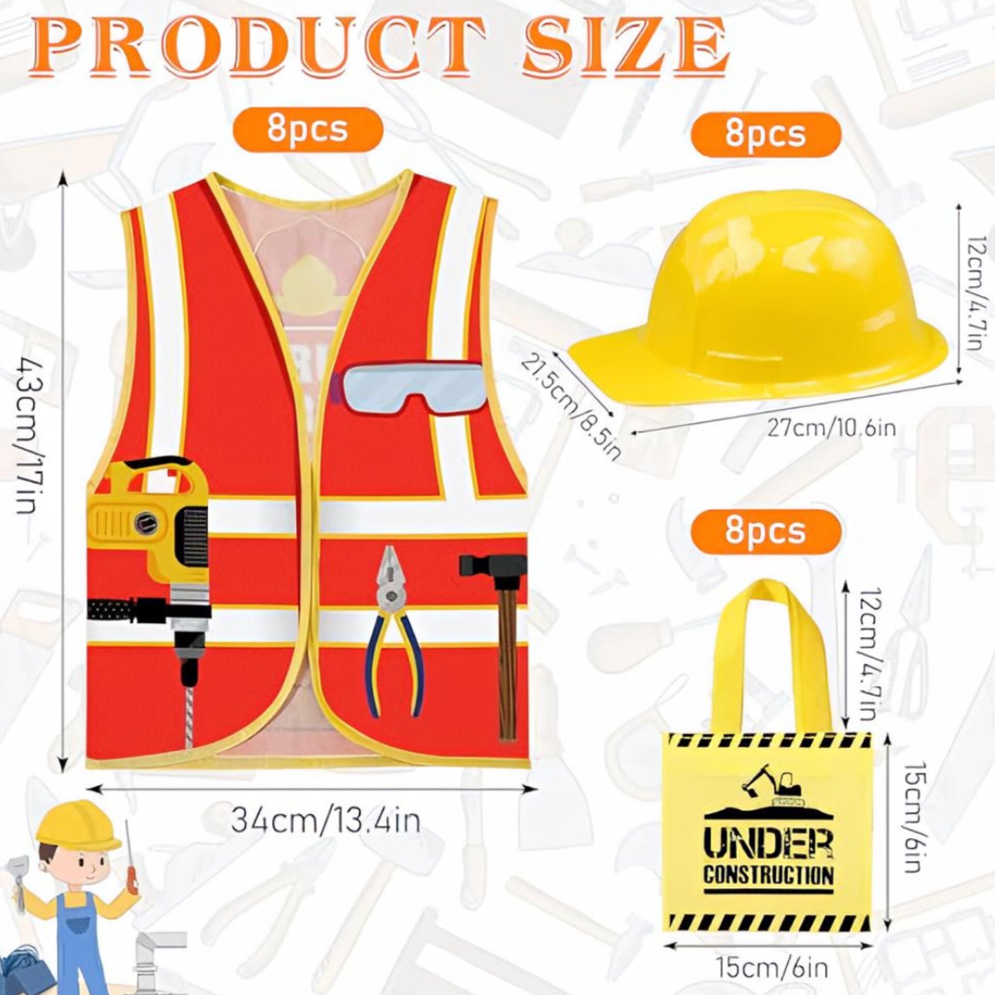 8 disfraces de constructor para niños, fiesta