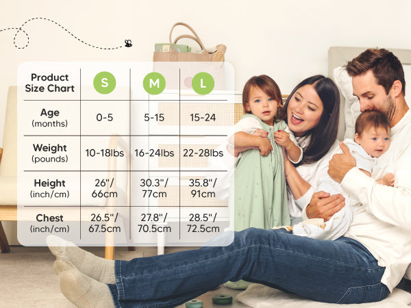 Keababies- Saco de dormir orgánico para bebé, 100% algodón, 5-15 meses, 0.5 TOG