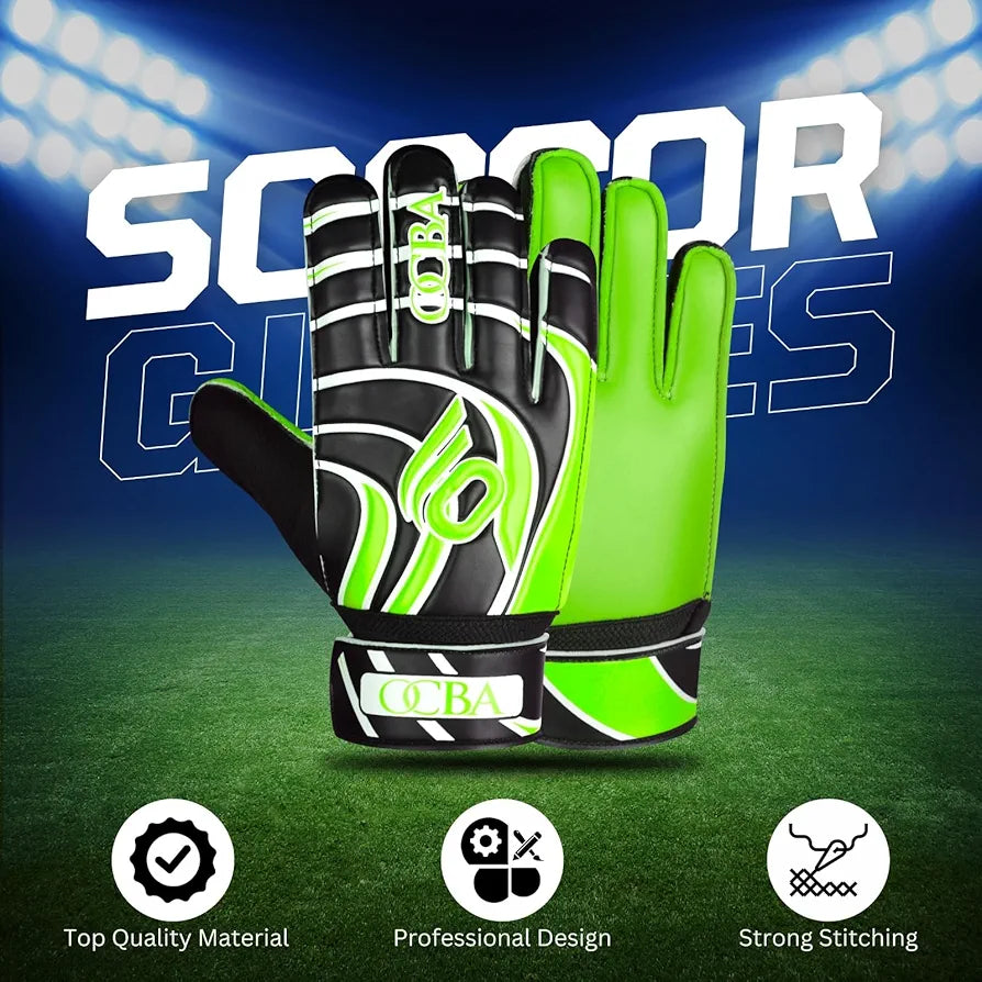 OCBA-Guantes de portero de fútbol  con material de látex antideslizante, 4-5 años