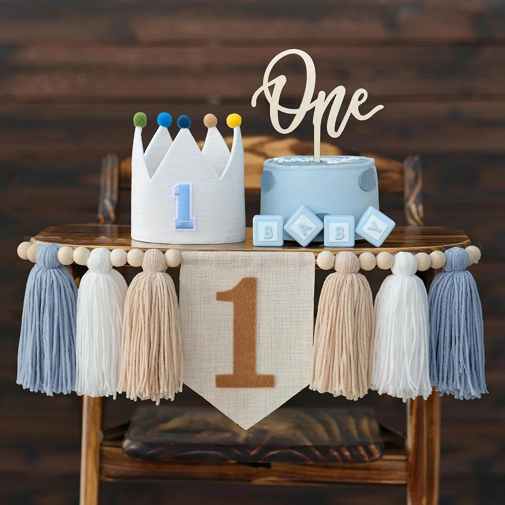 Adornos para la Primera Fiesta de Cumpleaños de Bebé Niño