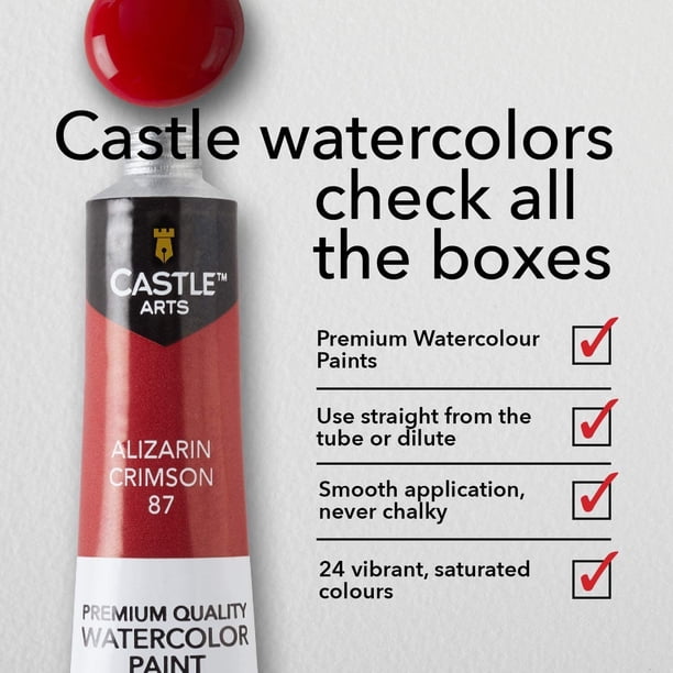 Set de 24 tubos de acuarela de 12 ml de Castle Art Supplies