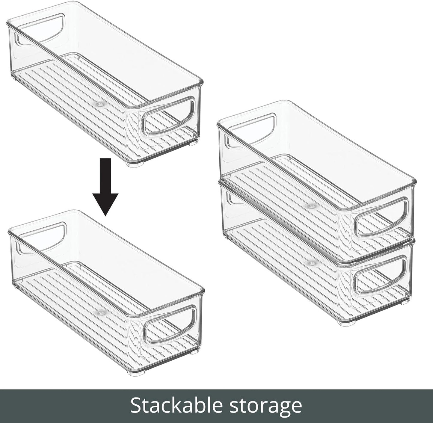 mDesign- Contenedores pequeños de plástico para almacenamiento, 2 pcs
