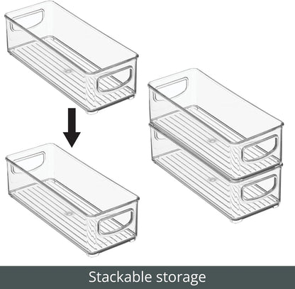 mDesign- Contenedores pequeños de plástico para almacenamiento, 2 pcs