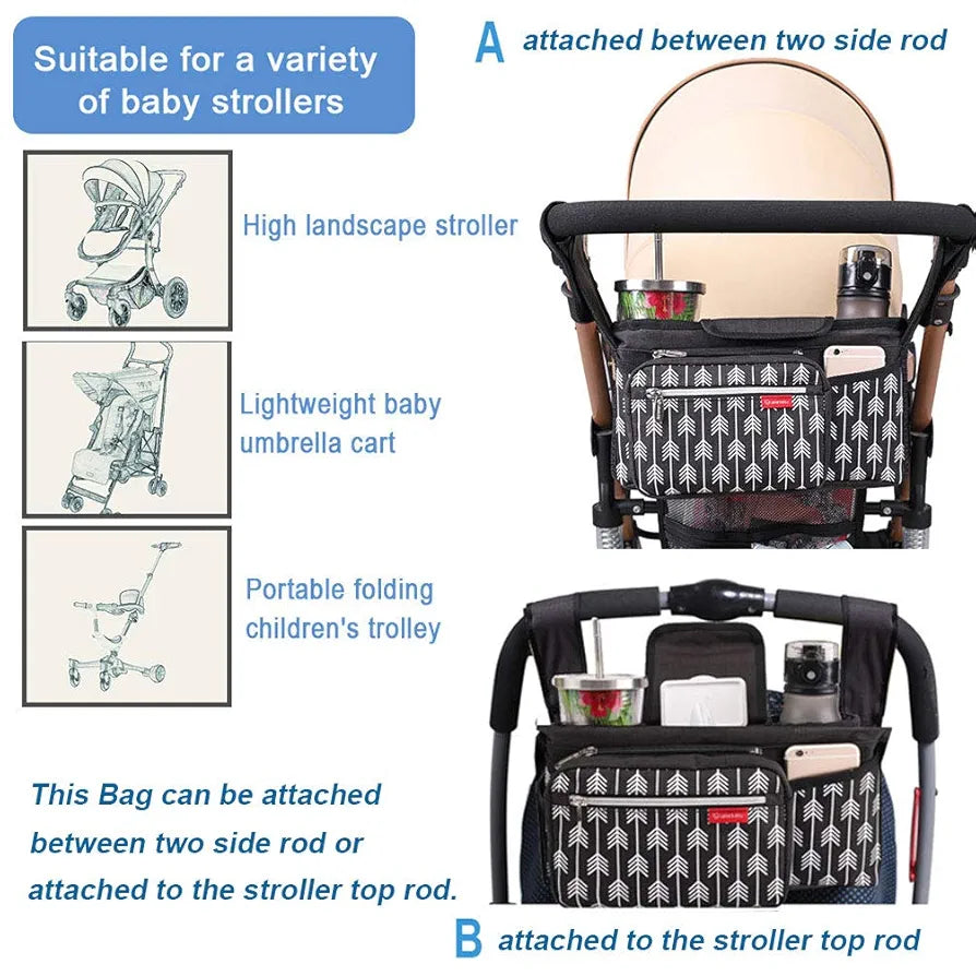 Lekebaby- Organizador de cochecito con portavasos aislado