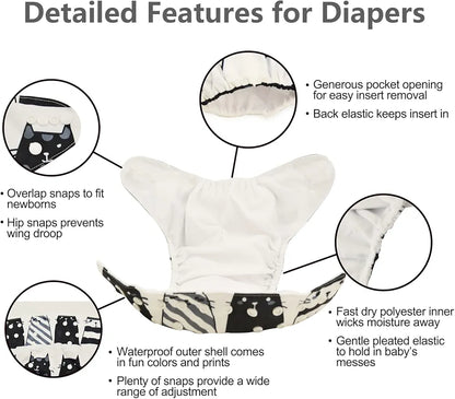 babygoal-Pañales de tela para bebé, paquete de 4 (no incluye insertos)