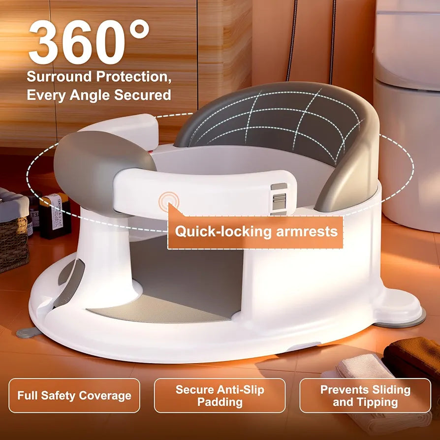 Asiento de baño para bebés (6-24 meses), rosa