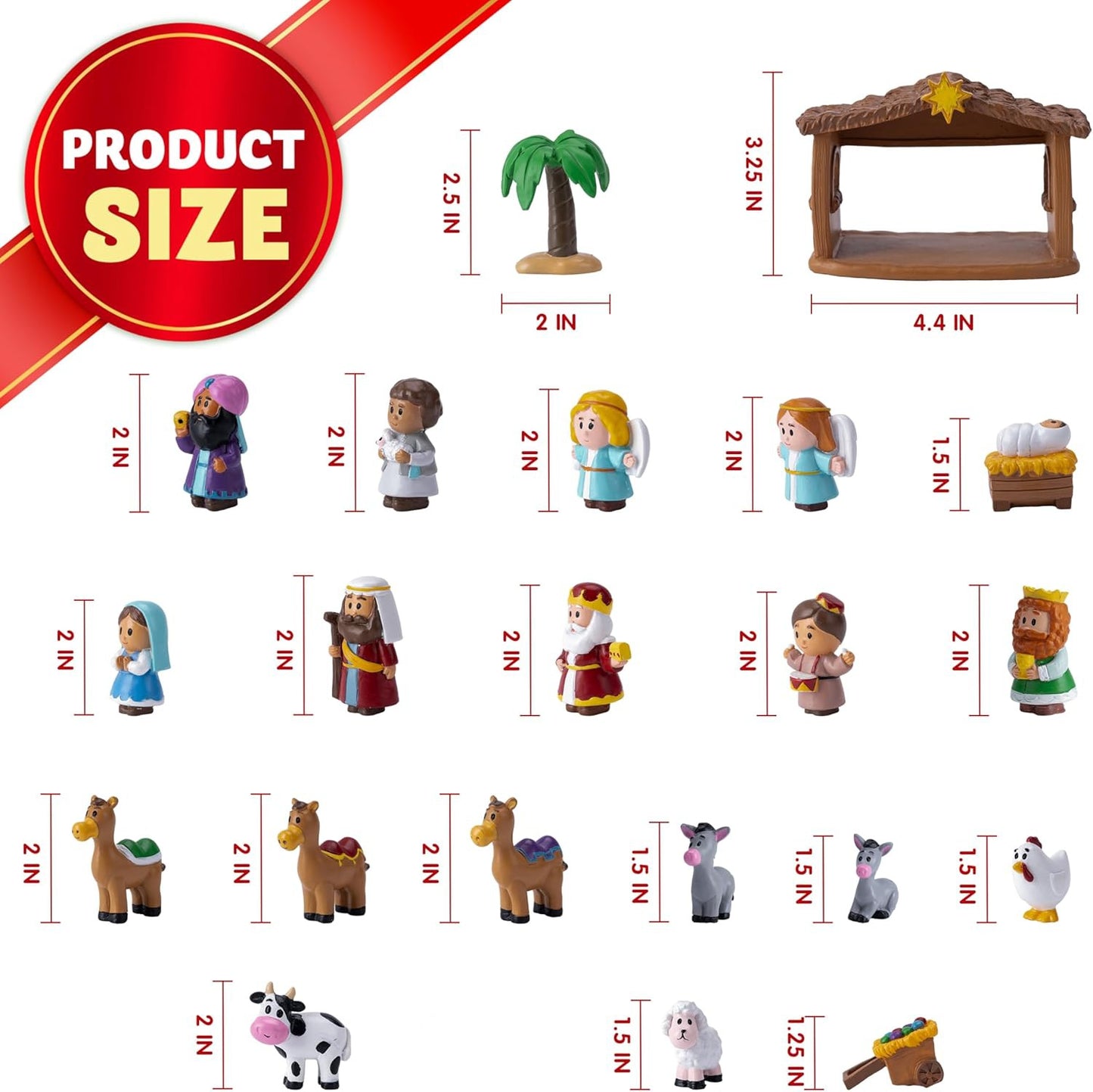 JOYIN Juego de 22 piezas de figuras de belén navideño