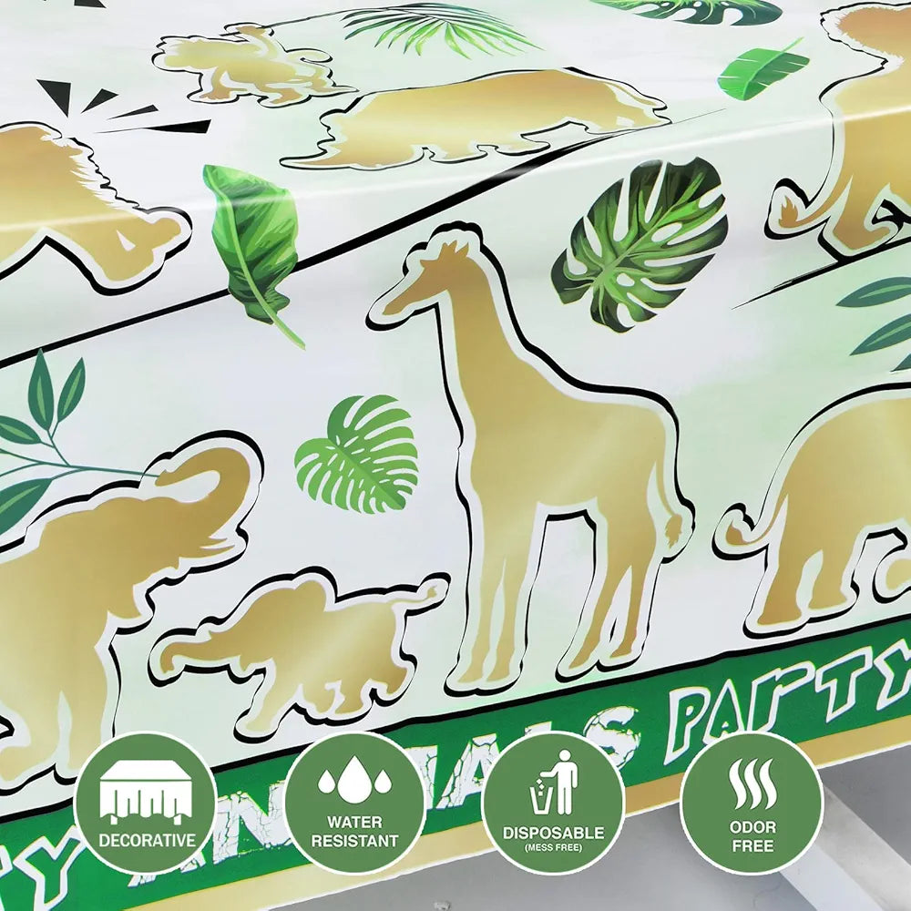 Wernnsai- 4pack manteles de la selva plásticos