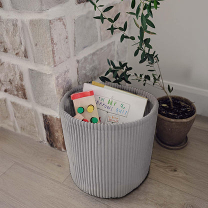 PUTSKA – Cesto para mantas, ideal para organizar, gris, 13x13"