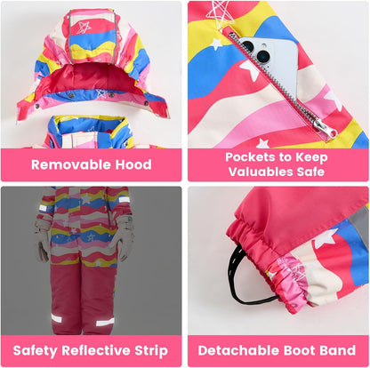 Gogokids Traje de esquí de una pieza para niños, 4-5T