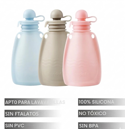 PandaEar Bolsas de alimentos reutilizables de silicona para bebés libre de BPA