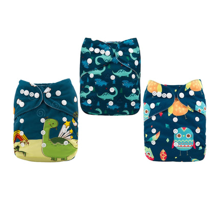 babygoal-Pañales de tela para bebé, 3 pañales +1 inserto