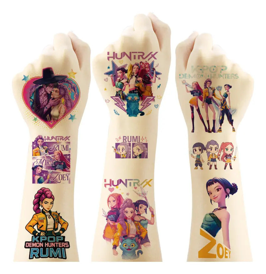 Tatuajes Temporales Kpop Hunter 8 Diseños Para Niños Y Niñas
