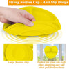 Placa de succión para bebés con tapa, corazón amarillo