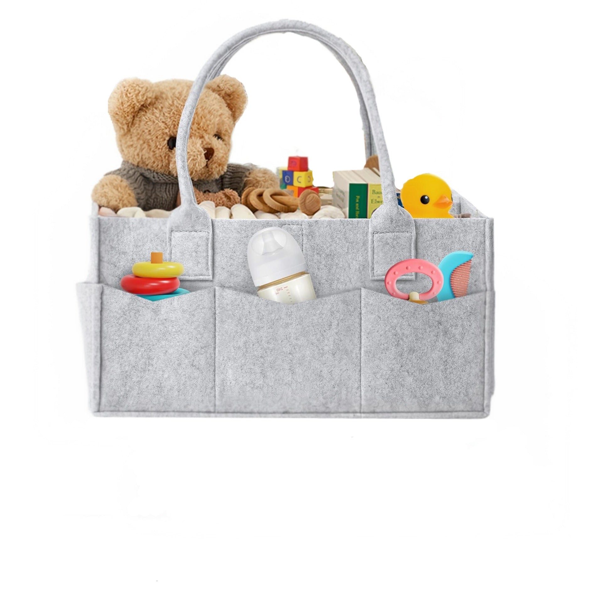 Hiphop Panda- Contenedor de almacenamiento para artículos esenciales de bebé, gris