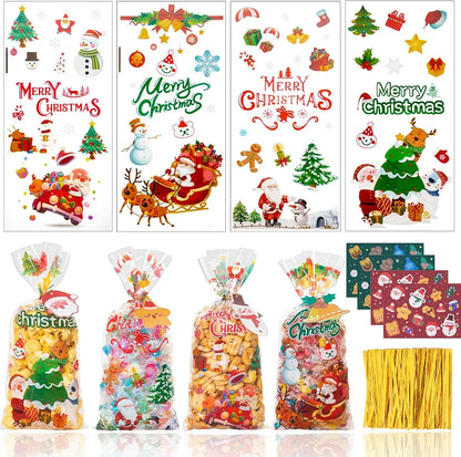 Bolsas de celofán de Navidad, 100 bolsas