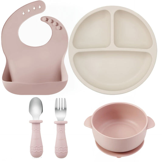 PandaEar Juego de alimentación de silicona para bebés