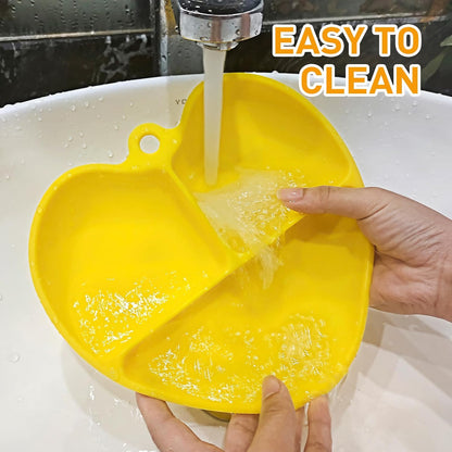 Placa de succión para bebés con tapa, corazón amarillo