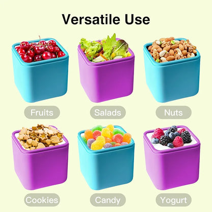 Contenedores de silicona, 2pcs, rosa/ naranja