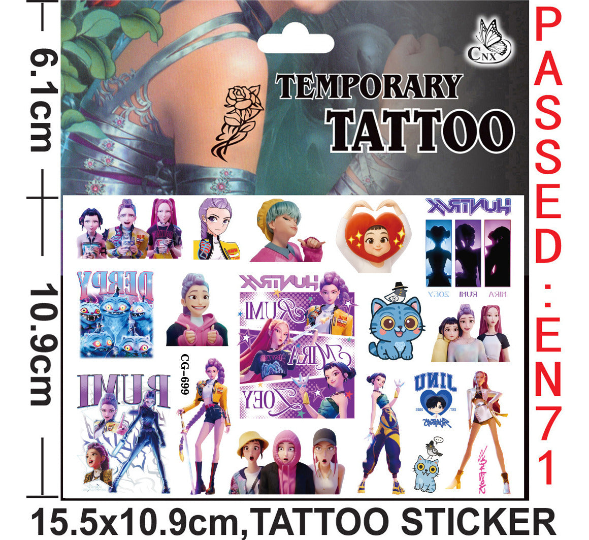 Tatuajes Temporales Kpop Hunter 8 Diseños Para Niños Y Niñas