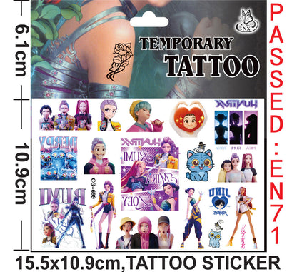 Tatuajes Temporales Kpop Hunter 8 Diseños Para Niños Y Niñas