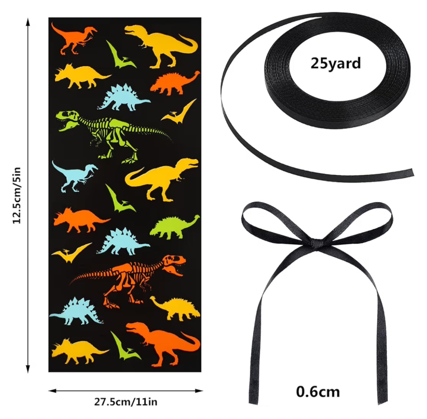 80 bolsas de plástico para dulces dinosaurio