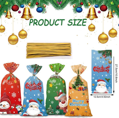 Bolsas de celofán de Navidad, 50 bolsas
