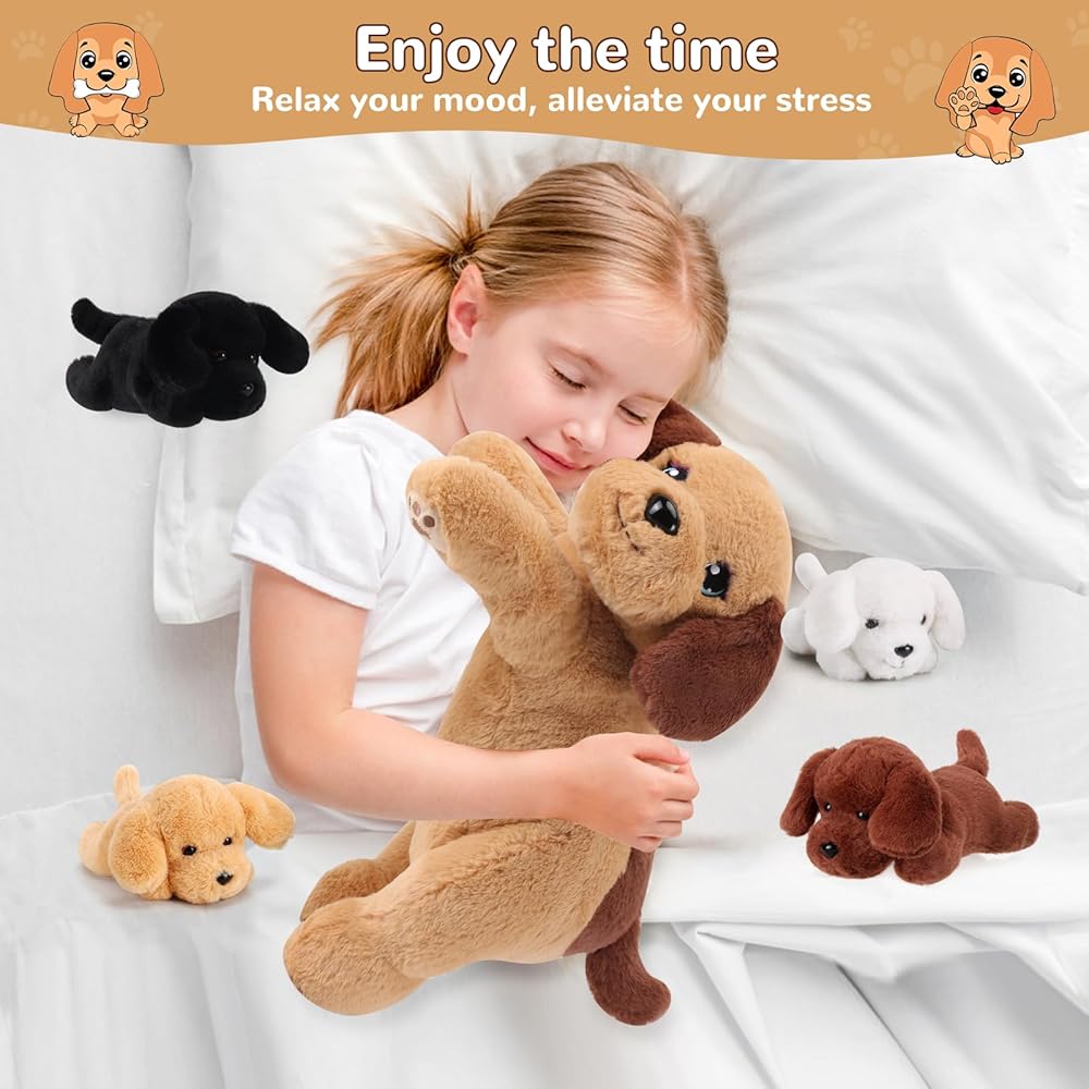 Peluche mamá con 4 cachorritos