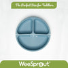 WeeSprout-Set de 2 Platos de succión con tapas para bebés y niños pequeños, 100 % silicona