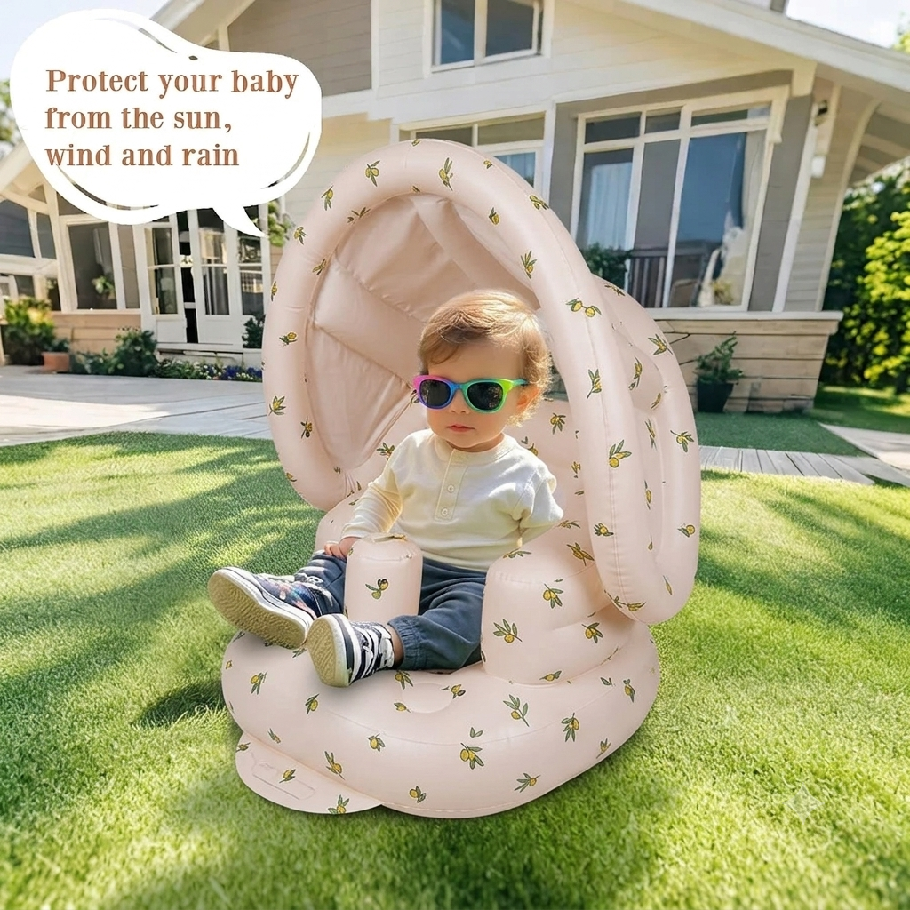 Asiento inflable para bebé con toldo desmontable