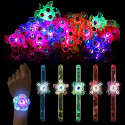 Pulseras giratorias con luz LED, 35 uds