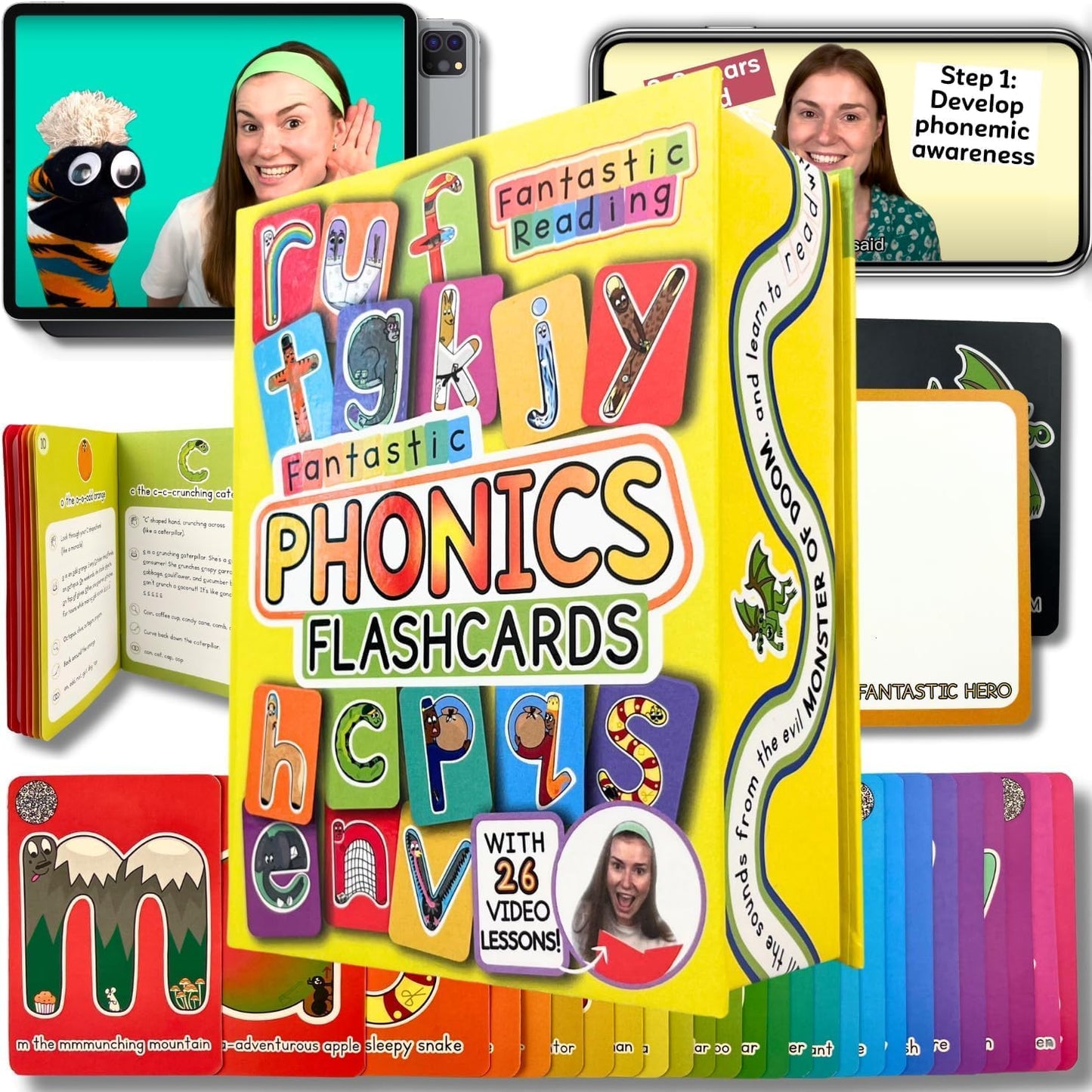 Phonics - Tarjetas flash para niños