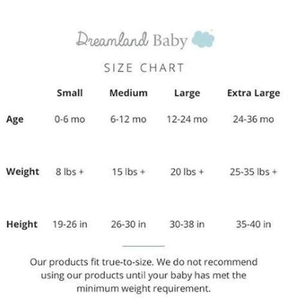 Dreamland Baby- Envoltura de transición con peso, 12-24 meses, talla L