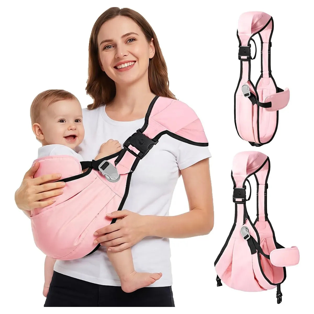 Mochila Portabebés Ergonómica, 6-48 meses, 55 libras máximo, Rosa