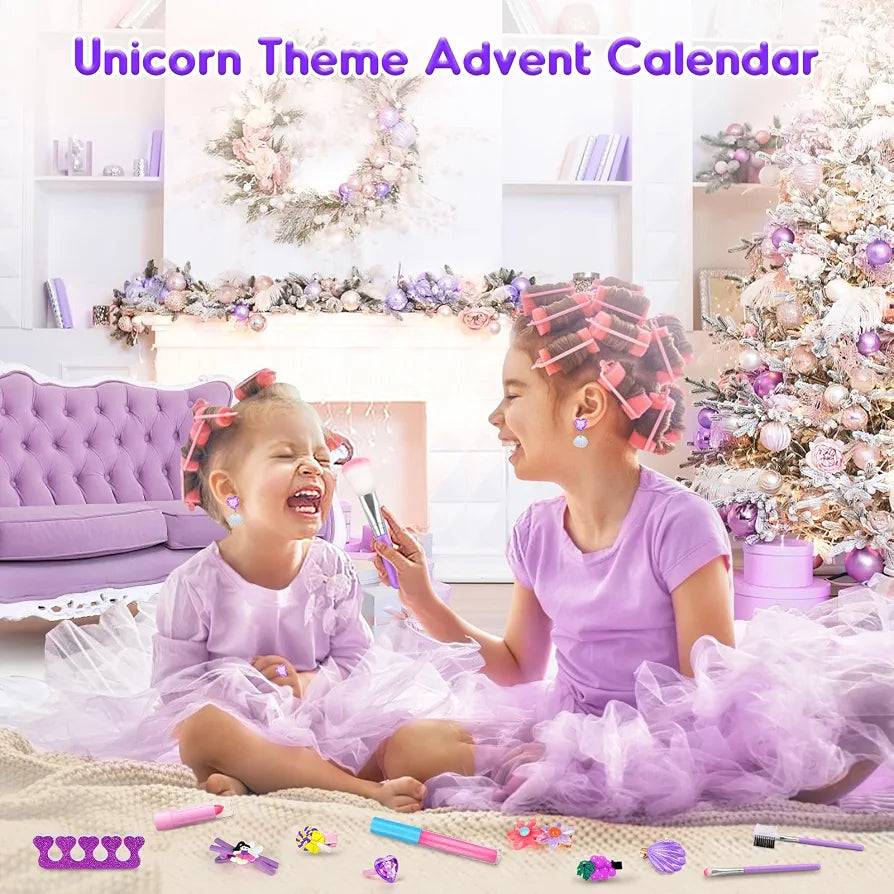 Calendario de adviento para niñas, morado