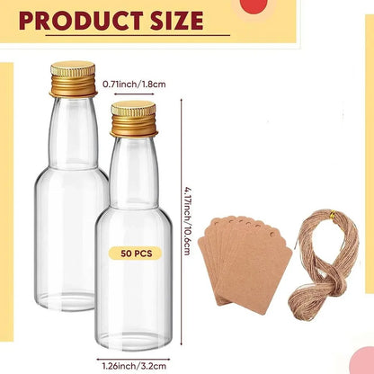 Set de 50 botellas de plástico para recuerdos