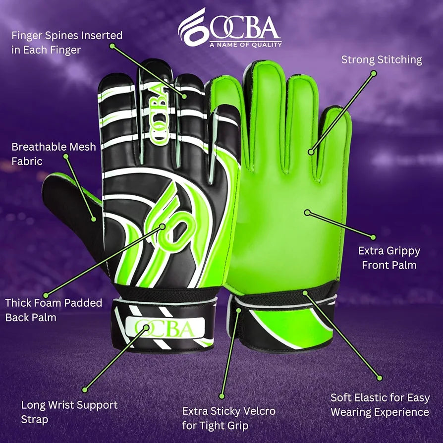 OCBA-Guantes de portero de fútbol  con material de látex antideslizante, 4-5 años
