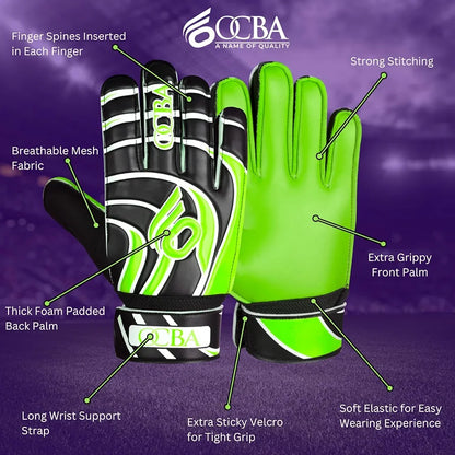 OCBA-Guantes de portero de fútbol  con material de látex antideslizante, 4-5 años