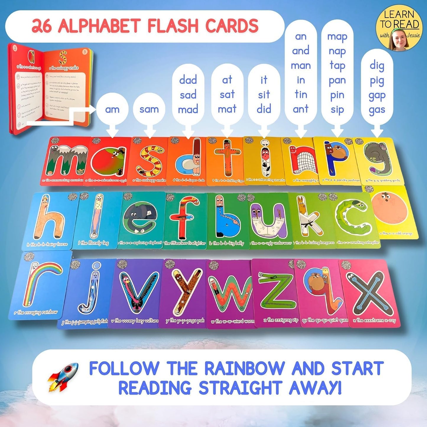Phonics - Tarjetas flash para niños