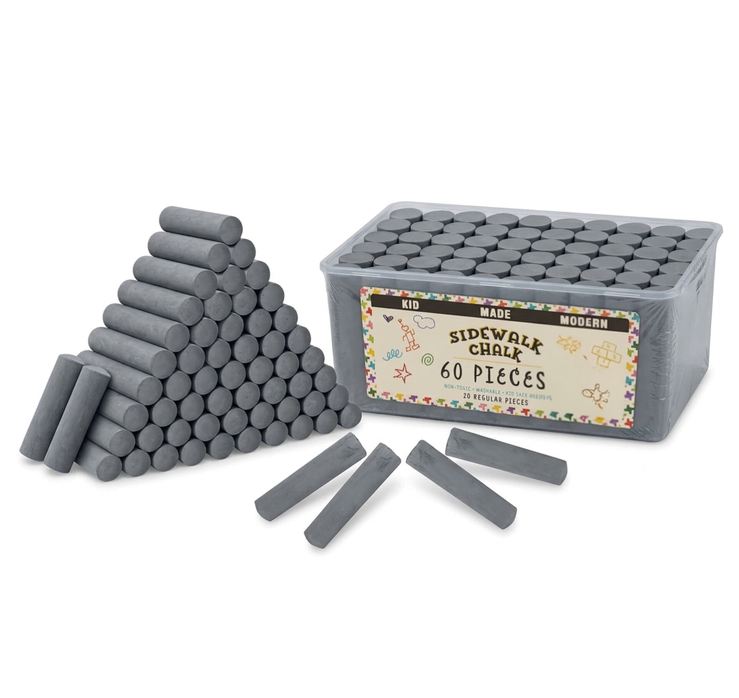 Kid Made Modern Paquete de 60 tizas para acera