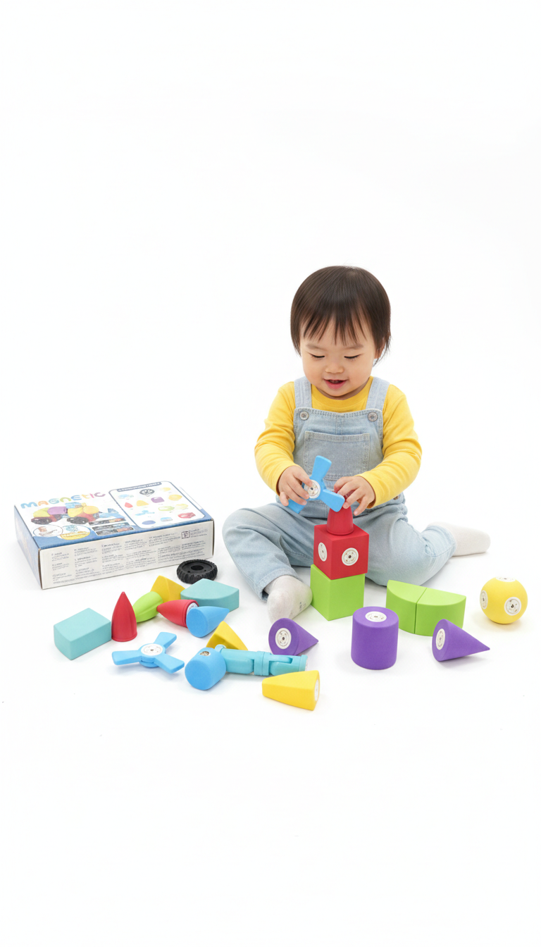 Juego de 24 bloques magnéticos para niños