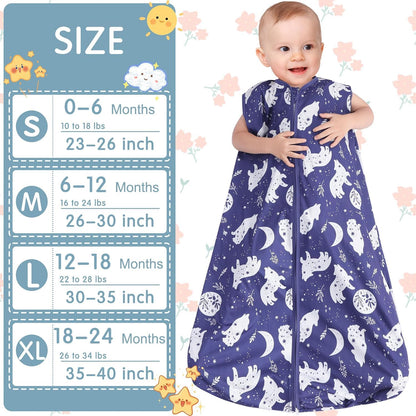 Saco de dormir para bebé con cremallera de 2 vías TOG 0.5, 12-18 meses, talla L