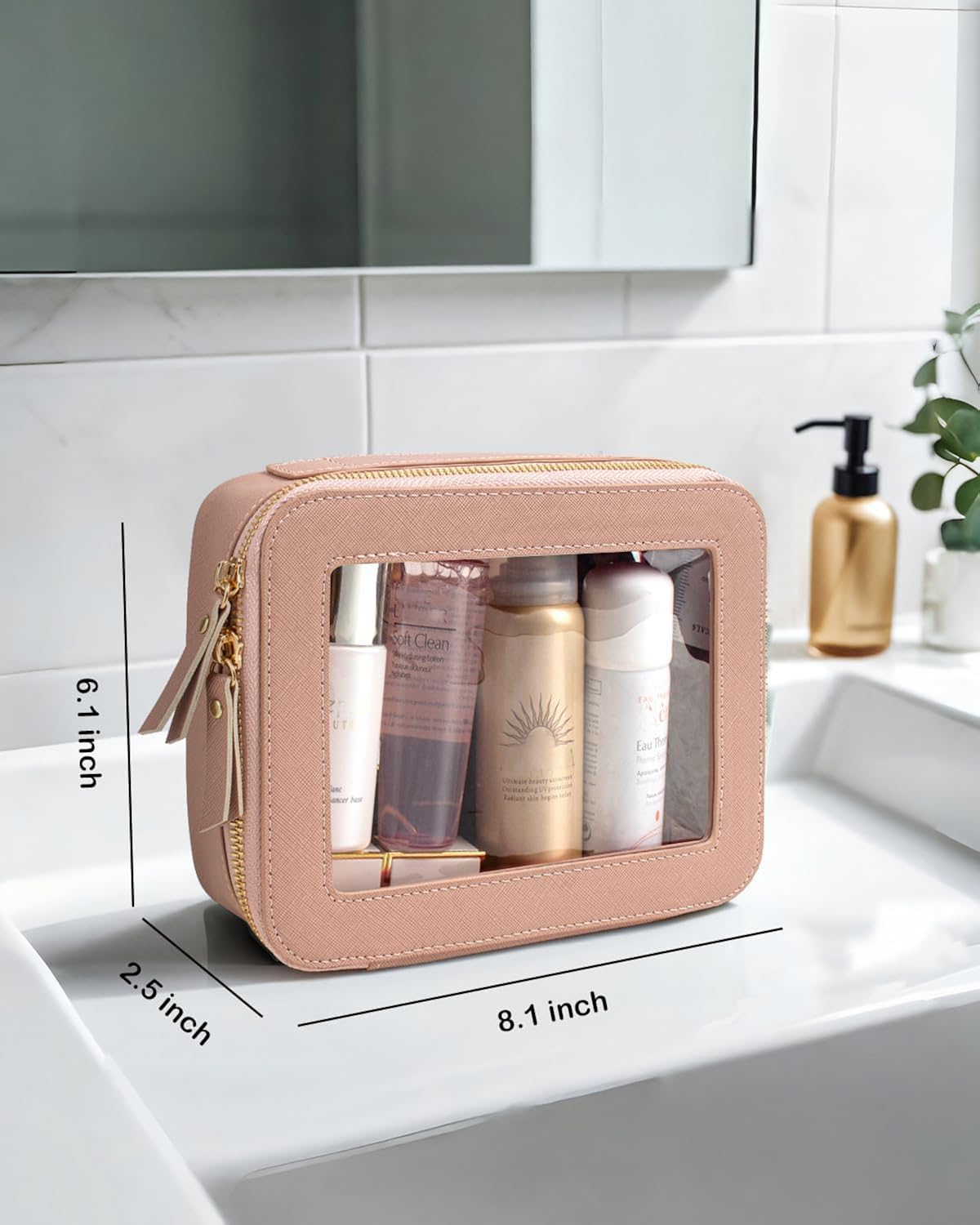 Bolsa de maquillaje transparente