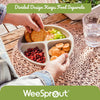 WeeSprout-Set de 2 Platos de succión con tapas para bebés y niños pequeños, 100 % silicona